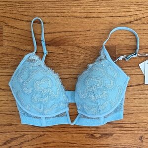 La Perla Crystal Triangle V Bra in Light Blue